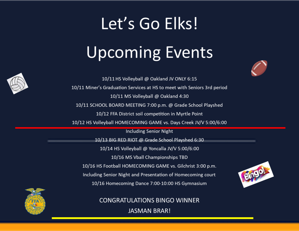 Week Events 10.11 to 10.16