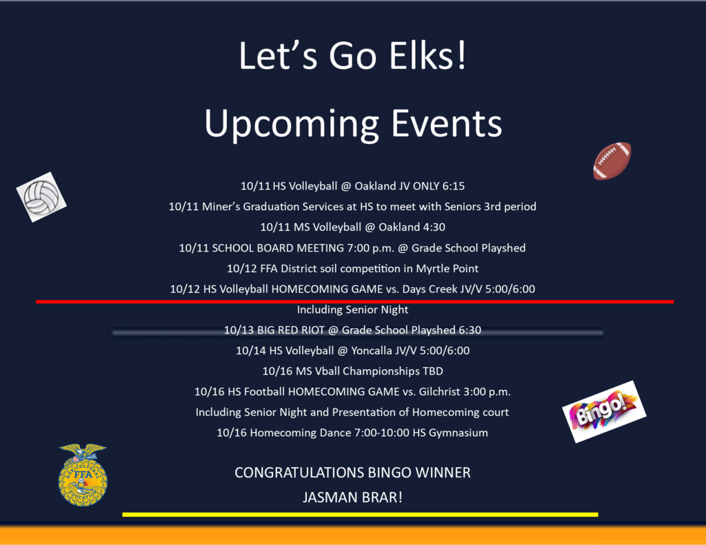 Events 10.11 to 10.16