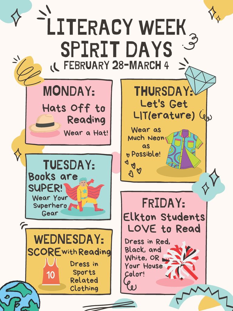 Literacy Week Spirit Days