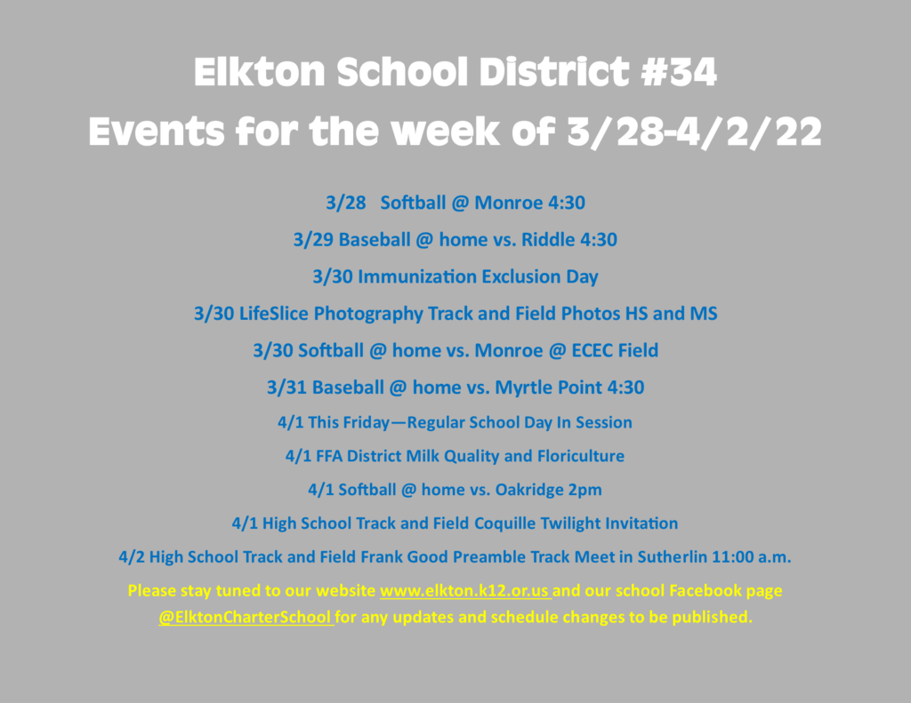 Events for 3/28-4/2