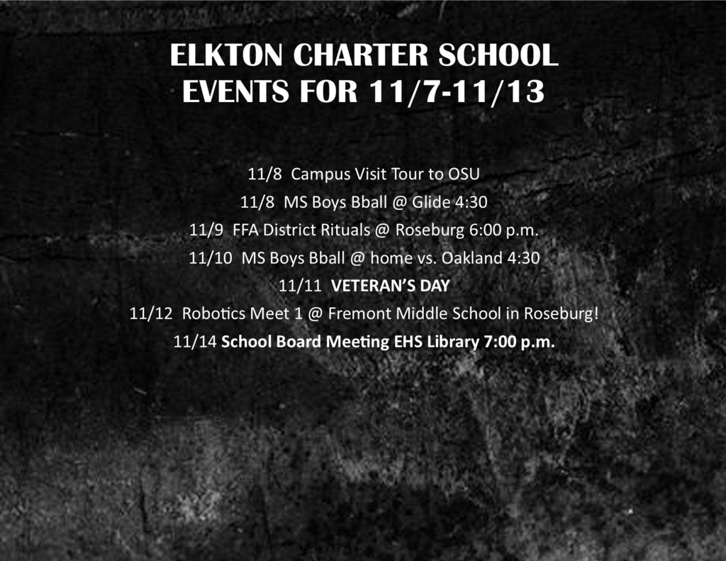 Events for 11.7-11.13