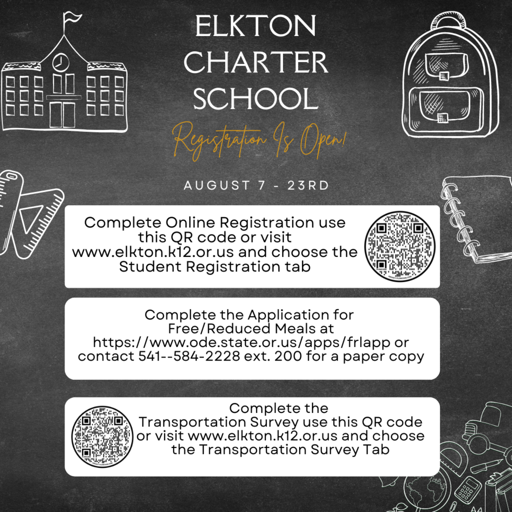 Elkton Charter School Registration Is Open August 7-23rd